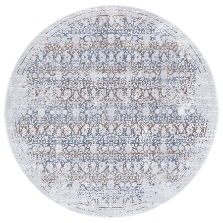 Safavieh 6 ft. 7 in. x 6 ft. 7 in. Craft Power Loomed Round Area Rug; Grey & Gold CFT939F-7R